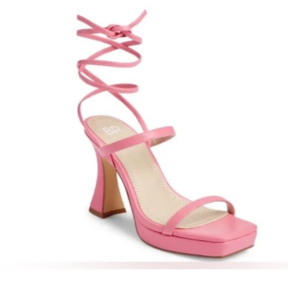 bp Shoes - New, BP. Netta Pink Platform Lace Up Ankle Sandals Size 7